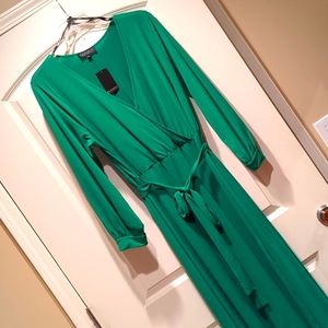Green wrap dress